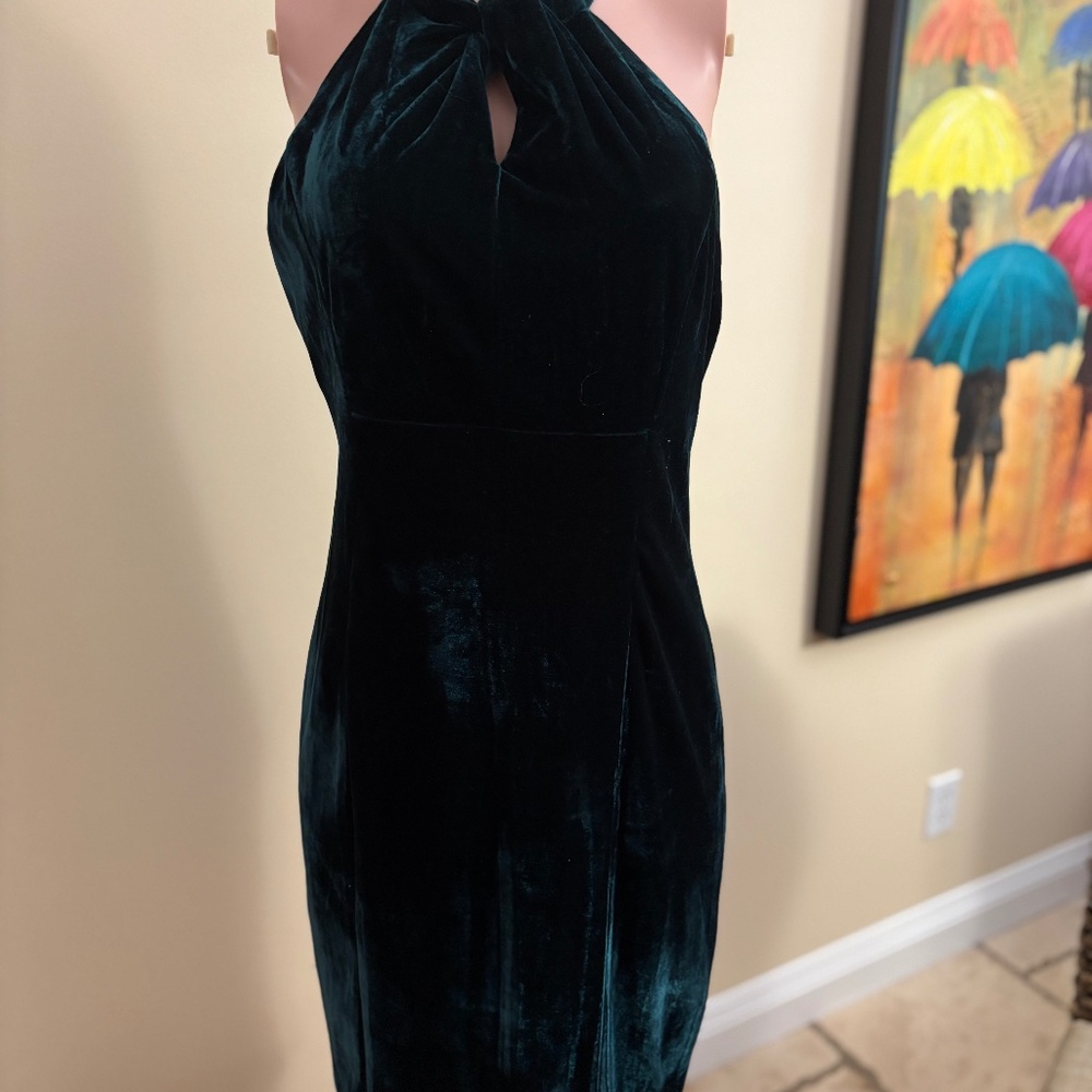 DARK GREEN Julia Jordan Velvet Cocktail Dress SIZE 14